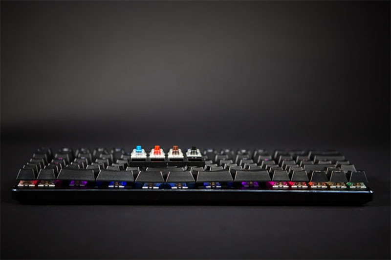 The X-Bows is available with clicky Blue, linear Red, tactile Brown or heavy linear Black Gateron switches.